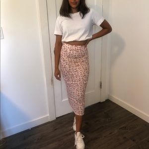 Floral print midi skirt
